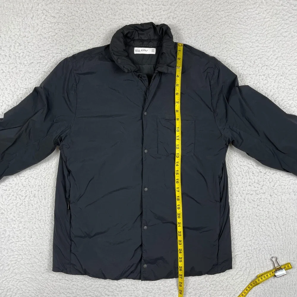Hill City Thermal Light Shirt Jacket Mens Small Black Snap Huckberry Insulated